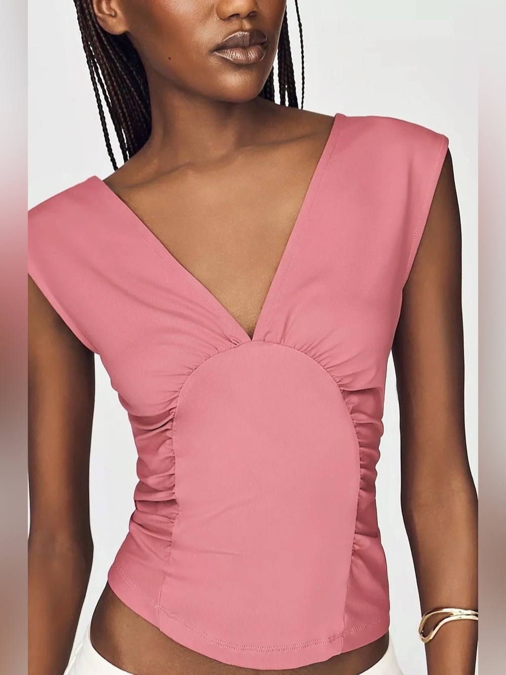 maeve Plunge Corset Style Top-in Red Violet - Size Large - NWT